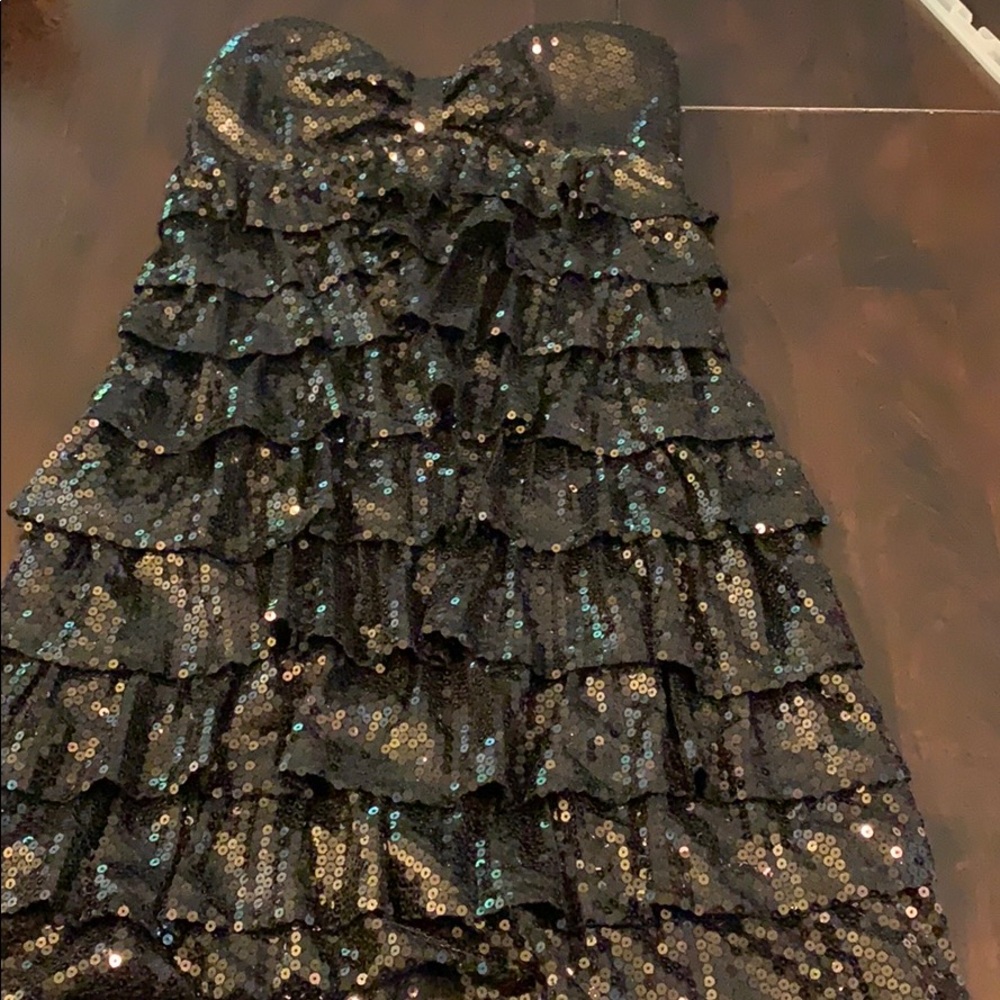 Black sequin dress.